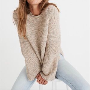 MADEWELL Flecked Wide-Sleeved Pullover Sweater